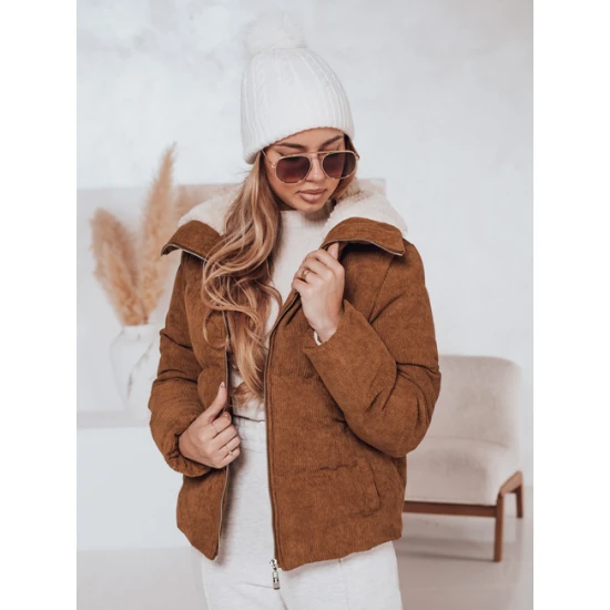 Moteriška žieminė ruda striukė Trendy Moteriškos striukės