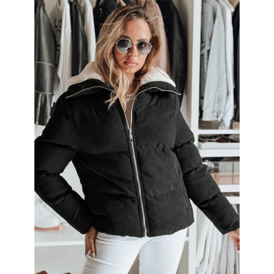 Moteriška žieminė juoda striukė Trendy Moteriškos striukės