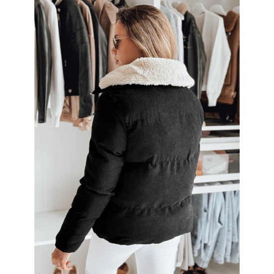 Moteriška žieminė juoda striukė Trendy Moteriškos striukės