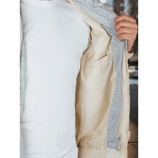 Vyriška baltos spalvos bomber stiliaus striukė Edmin TX5020