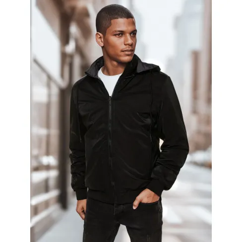 Men's reversible black hooded jacket Linde Men's Jackets and Coats