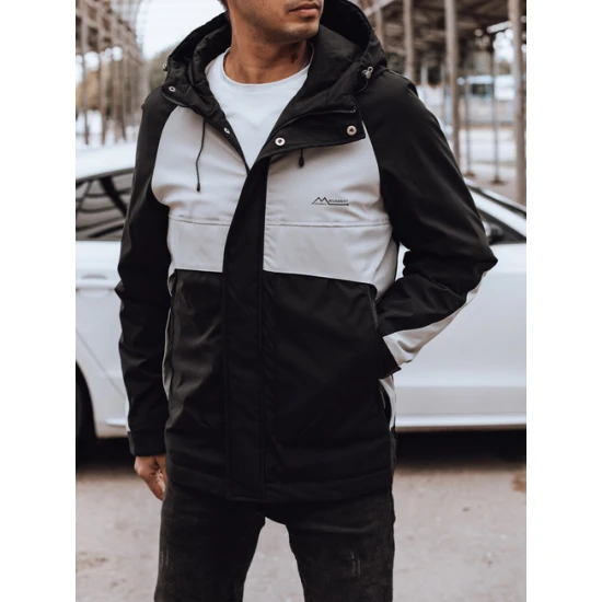 Vyriška juoda/pilka striukė Rain Rudeninės / Pavasarinės