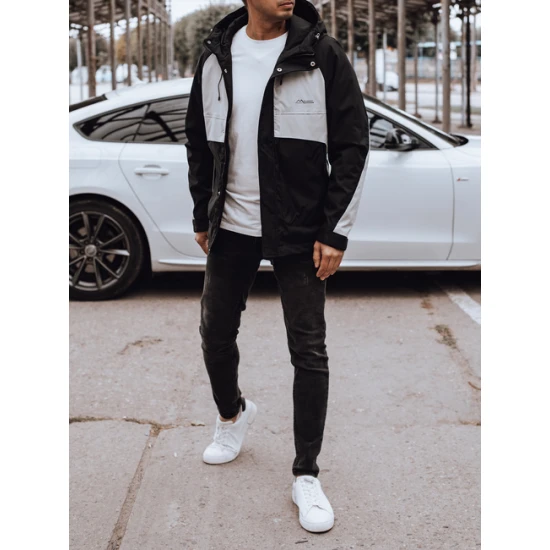 Vyriška juoda/pilka striukė Rain Rudeninės / Pavasarinės