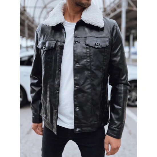 Vyriška juoda odinė striukė Rocks Vyriškos Striukės ir Paltai