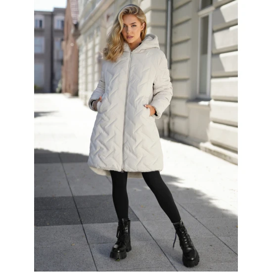 Moteriška žieminė dvipusė rusva striukė su gobtuvu Ela Moteriškos striukės