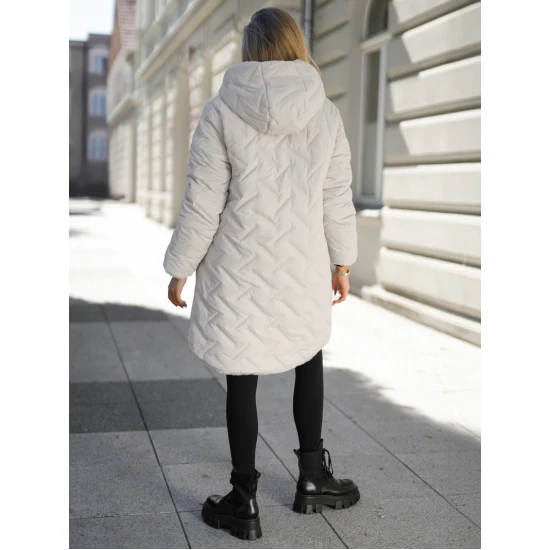 Moteriška žieminė dvipusė rusva striukė su gobtuvu Ela Moteriškos striukės