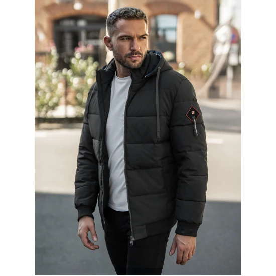 Vyriška juoda žieminė striukė Martim Žieminės striukės