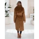 Moteriškas rudas žieminis paltas Gino Moteriškos striukės
