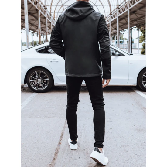 Vyriška tamsiai pilka striukė su gobtuvu Port Rudeninės / Pavasarinės