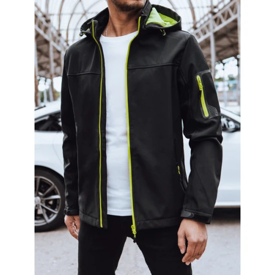 Vyriška juoda striukė su gobtuvu Retro Vyriškos Striukės ir Paltai