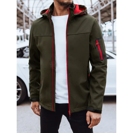 Vyriška tamsiai žalia striukė su gobtuvu Retro Vyriškos Striukės ir Paltai