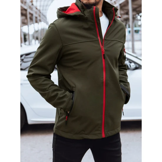 Vyriška tamsiai žalia striukė su gobtuvu Retro Vyriškos Striukės ir Paltai