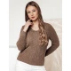 Moteriškas rudas megztinis Nela Moteriški megztiniai