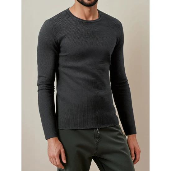 Vyriškas tamsiai pilkas megztins Areta Megztiniai