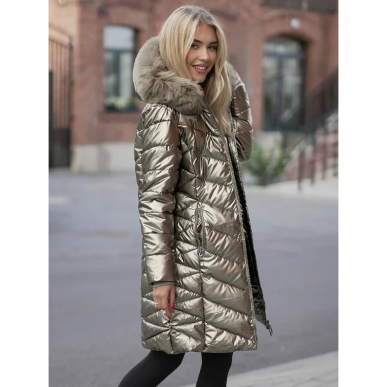 Auksinės spalvos žieminė moteriška striukė Marisa JS/16M9100/403Z