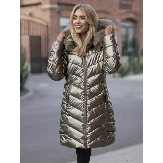 Auksinės spalvos žieminė moteriška striukė Marisa JS/16M9100/403Z