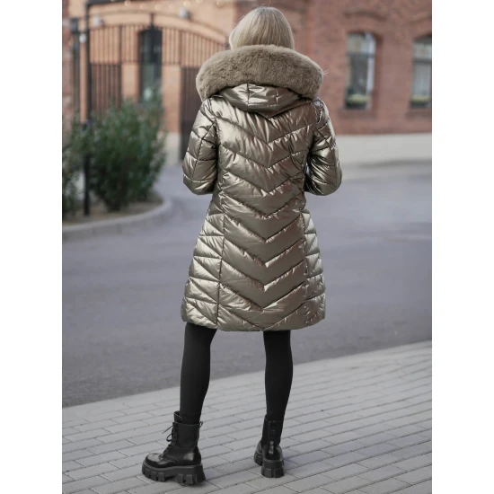 Auksinės spalvos žieminė moteriška striukė Marisa JS/16M9100/403Z