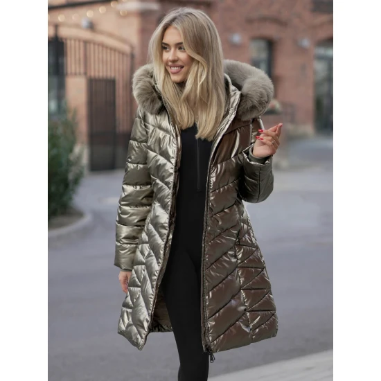 Auksinės spalvos žieminė moteriška striukė Marisa JS/16M9100/403Z