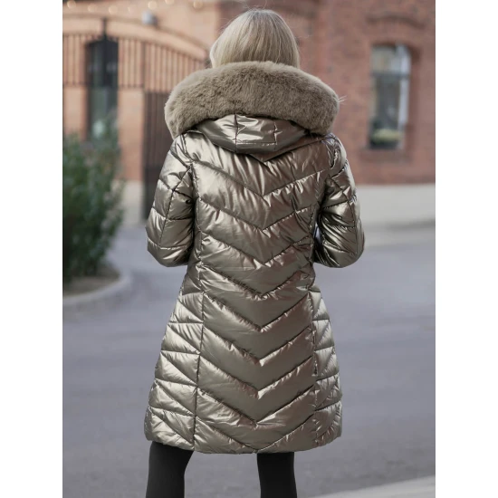 Auksinės spalvos žieminė moteriška striukė Marisa JS/16M9100/403Z