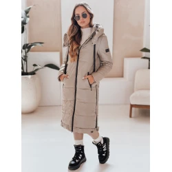 Moteriška ilga rusvos spalvos striukė Orvit