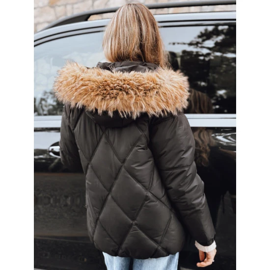 Moteriška juoda žieminė striukė su gobtuvu Mari Moteriškos striukės