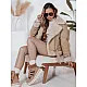 Women's brown leather jacket with fur Monim Women's jackets