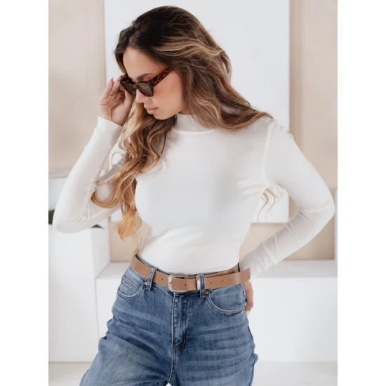 Moteriškas baltas megztinis Lena Moteriški megztiniai