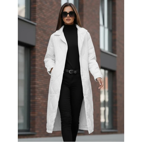 Moteriškas baltas žieminis paltas Fox Moteriškos striukės