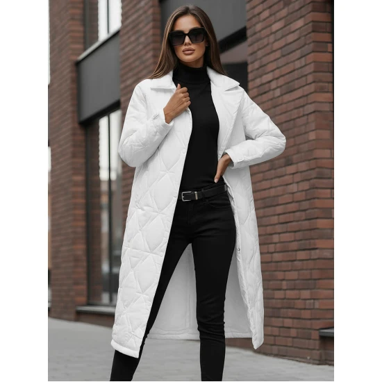 Moteriškas baltas žieminis paltas Fox Moteriškos striukės