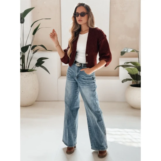 Moteriškas bordo megztinis Lorel Moteriški megztiniai