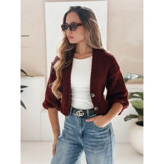 Moteriškas bordo megztinis Lorel Moteriški megztiniai