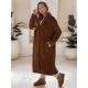 Moteriškas ilgas rudas žieminis paltas Fabio Moteriškos striukės