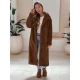 Moteriškas ilgas rudas žieminis paltas Fabio Moteriškos striukės