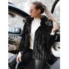 Women's black fur hooded jacket Marly Women's jackets