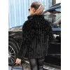 Women's black fur hooded jacket Marly Women's jackets