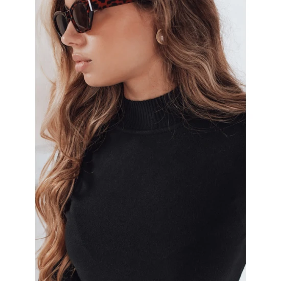 Moteriškas juodas megztinis Lena Moteriški megztiniai