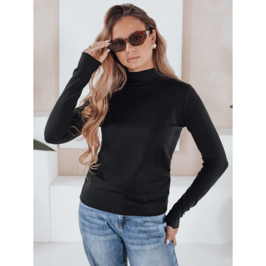 Moteriškas juodas megztinis Lena Moteriški megztiniai