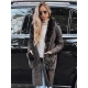 Moteriškas juodas paltas su kailiu Fiona Moteriškos striukės