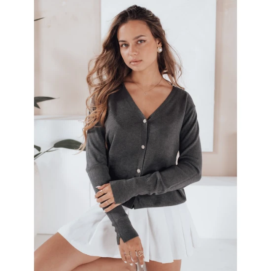 Moteriškas tamsiai pilkas megztinis Glow Moteriški megztiniai