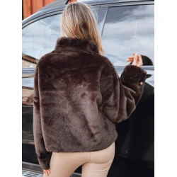 Moteriškas tamsiai rudas  trumpas kailinis paltas Ariel