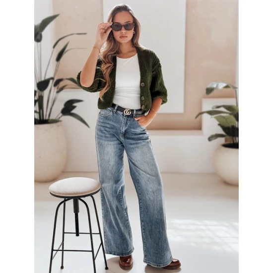 Moteriškas tamsiai žalias megztinis Lorel Moteriški megztiniai