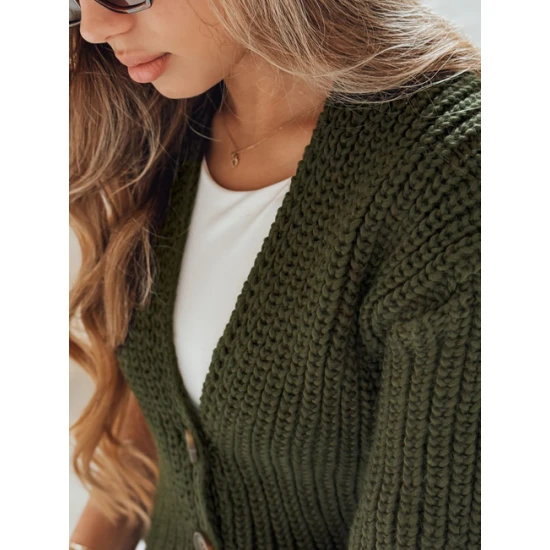 Moteriškas tamsiai žalias megztinis Lorel Moteriški megztiniai