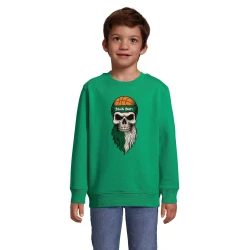 Vaikiškas žalias džemperis be gobtuvu Žaliai balti