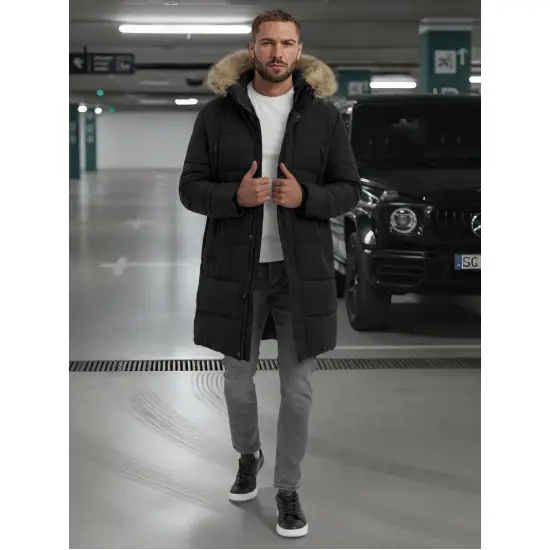 Vyriška juodos spalvos žieminė striukė Fred JS/25M9803/392