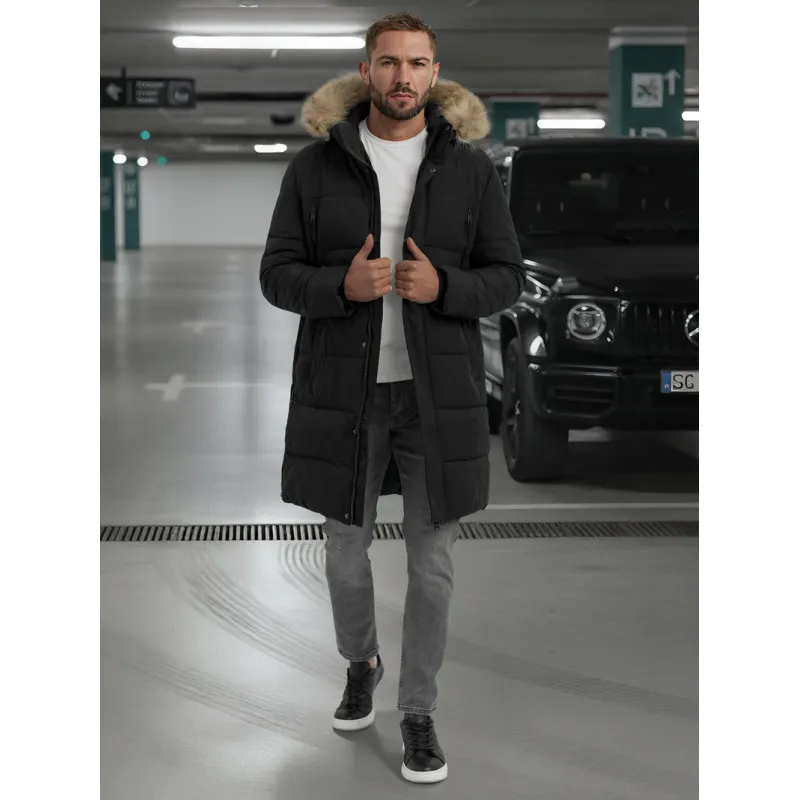 Vyriška juodos spalvos žieminė striukė Fred JS/25M9803/392
