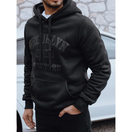 Vyriškas juodas džemperis Brooklyn Džemperiai su užrašais