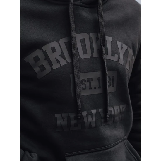 Vyriškas juodas džemperis Brooklyn Džemperiai su užrašais