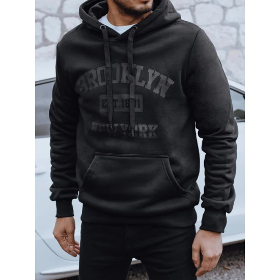 Vyriškas juodas džemperis Brooklyn Džemperiai su užrašais