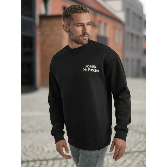 Miesten musta hupullinen huppari Risko Verryttelypaidat, joissa on merkintöjä