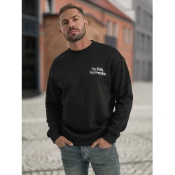 Vyriškas juodas džemperis be gobtuvu Risk